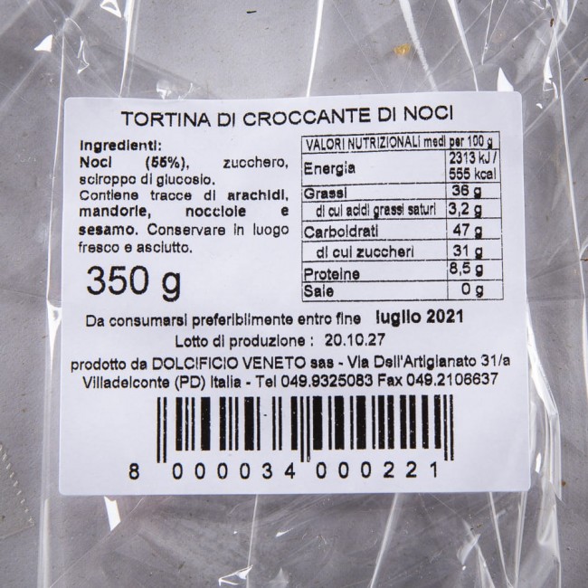 Tortina di Croccante Noci - Dolcificio Artigianale