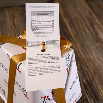 Dichiarazione nutrizionale e ingredienti del Pandoro Classico Muzzi 1 kg
