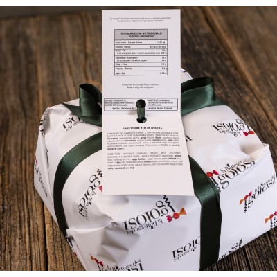 Dichiarazione nutrizionale e ingredienti del Panettone Tutta Uvetta Muzzi (Senza Canditi)