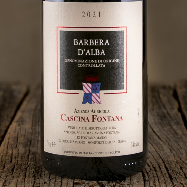 Etichetta del Barbera d'Alba DOC - Cascina Fontana