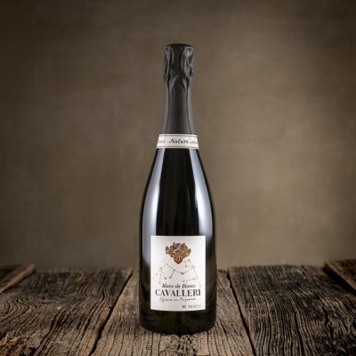 Bottiglia di spumante Franciacorta Blanc de Blancs Nature Giove in Acquario prodotta da Cavalleri