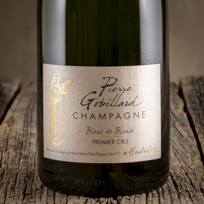Etichetta dello Champagne Blanc de Blancs Premier Cru di Pierre Gobillard
