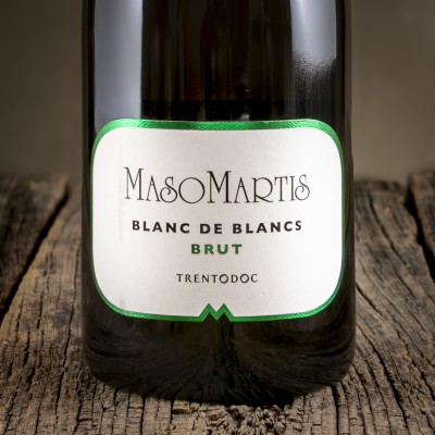Etichetta del Trentodoc Blanc de Blancs Brut prodotta da Maso Martis