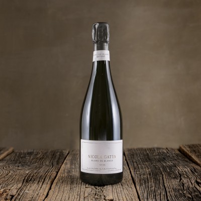 Bottiglia di spumante Metodo Classico Blanc de Blancs prodotta da Nicola Gatta