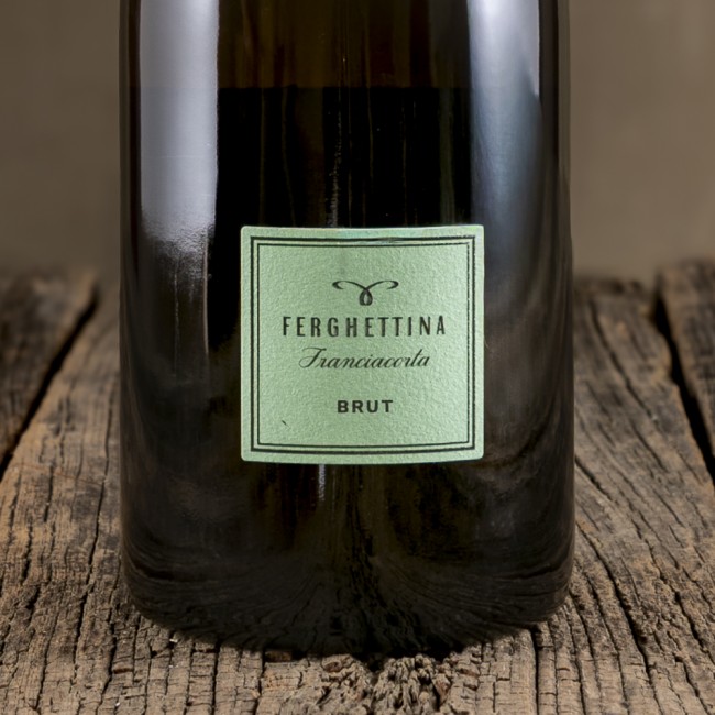 Etichetta dello spumante Franciacorta Brut – Ferghettina