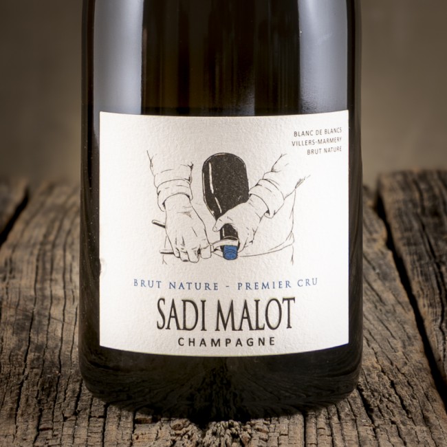 Etichetta dello Champagne Brut Nature Blanc de Blancs – Sadi Malot