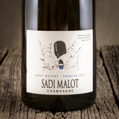 Etichetta dello Champagne Brut Nature Blanc de Blancs – Sadi Malot