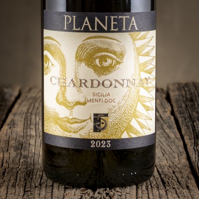 Etichetta dello Chardonnay Sicilia Menfi DOC - Planeta