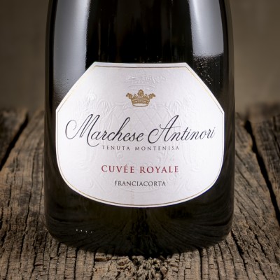 Etichetta dello Spumante Franciacorta Brut "Cuvée Royale" – Marchese Antinori Tenuta Montenisa