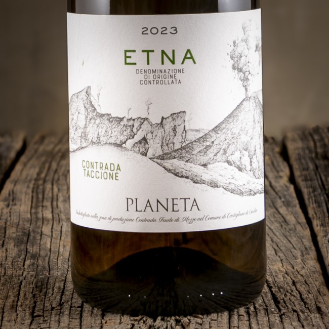 Etichetta dell'Etna Bianco DOC "Contrada Taccione" - Planeta