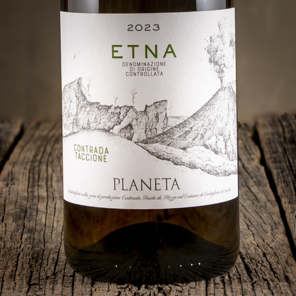 Etichetta dell'Etna Bianco DOC "Contrada Taccione" - Planeta