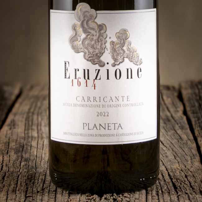 Etichetta del vino Carricante Sicilia DOC "Eruzione 1614" - Planeta