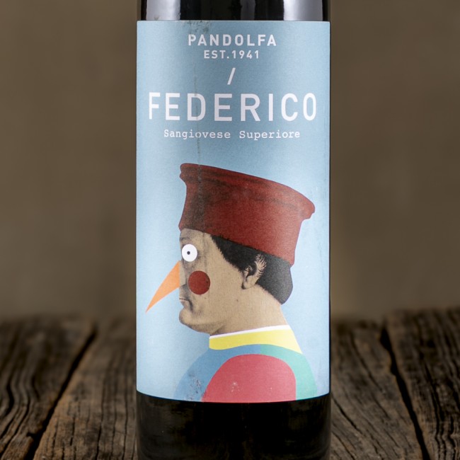 Etichetta del Sangiovese DOC Superiore Romagna "Federico" - Tenuta Pandolfa