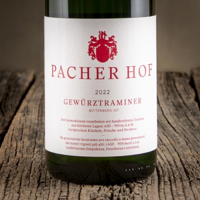 Etichetta del Gewürztraminer Alto Adige IGT Mitterberg - Pacherhof