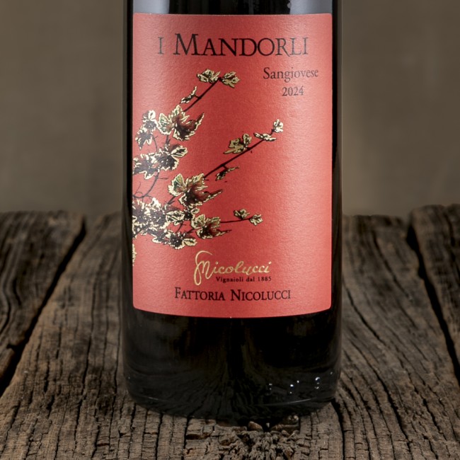 Etichetta del Romagna Sangiovese DOC Superiore "I Mandorli" - Fattoria Nicolucci