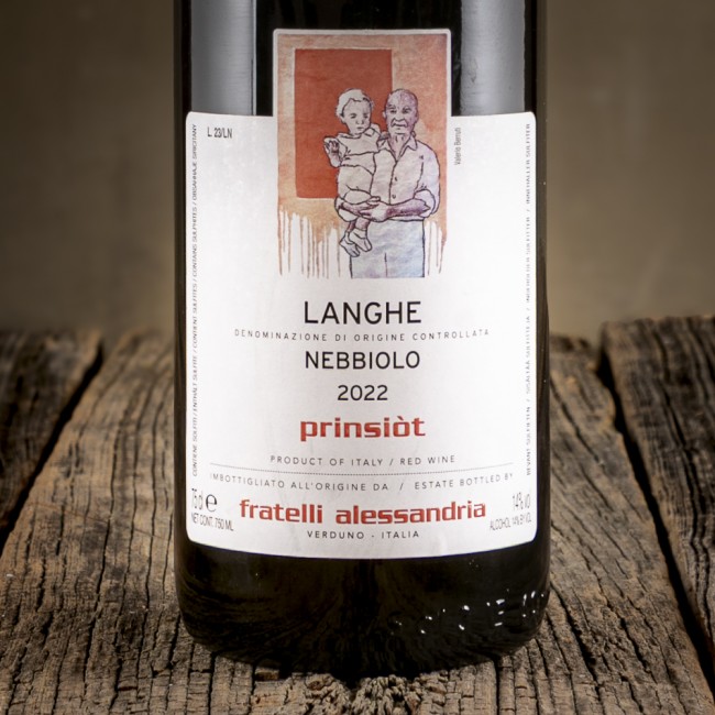 Etichetta di Langhe Nebbiolo DOC “Prinsiòt” - Fratelli Alessandria