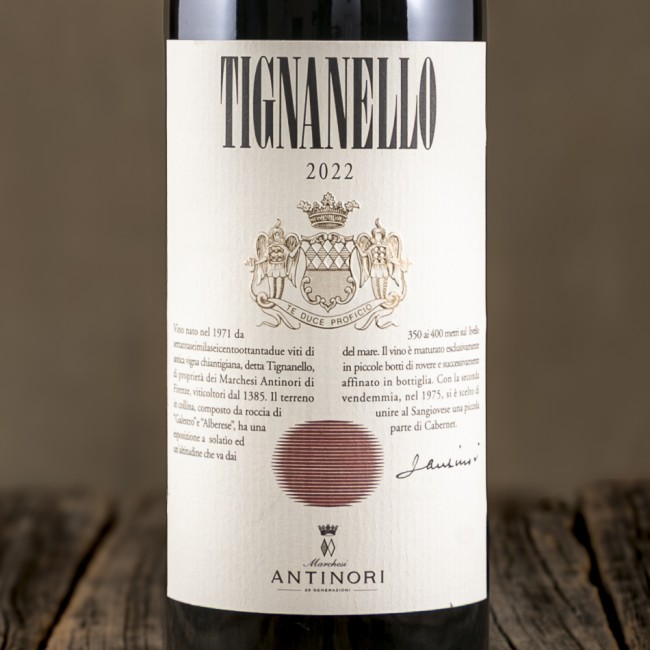 Etichetta di Toscana Rosso IGT "Tignanello" - Antinori