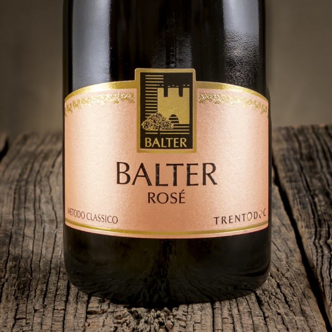 Etichetta dello Spumante Trentodoc Rosé - Balter