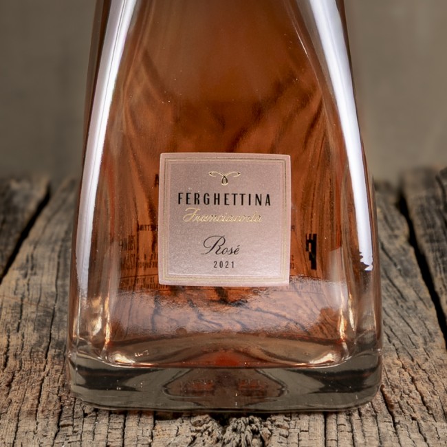 Etichetta dello Spumante Franciacorta Brut Rosé "Milledì" – Ferghettina