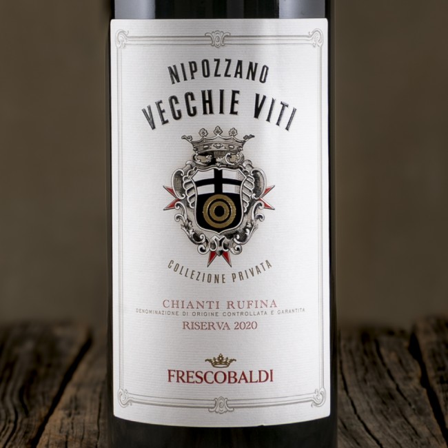 Etichetta del Chianti Rufina Riserva DOCG "Nipozzano Vecchie Viti" - Frescobaldi