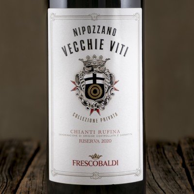 Etichetta del Chianti Rufina Riserva DOCG "Nipozzano Vecchie Viti" - Frescobaldi