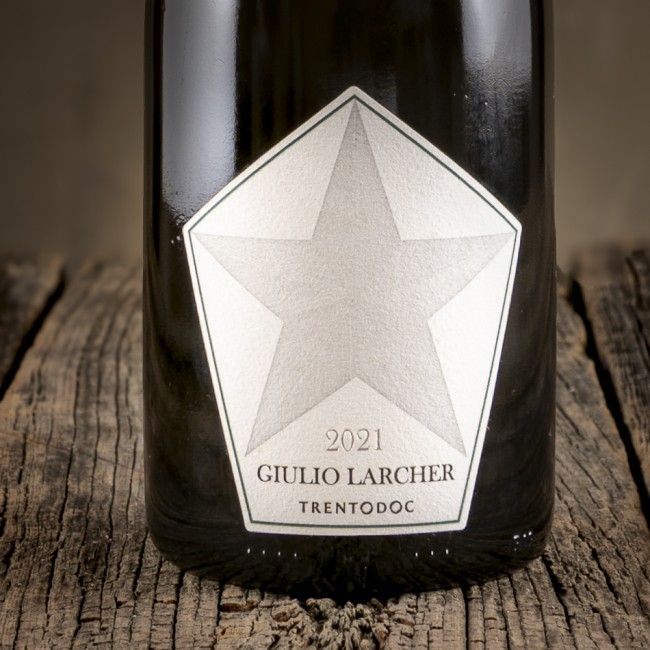 Etichetta dello Spumante Trentodoc “Giulio Larcher Pas Dosé Stella” - Tenuta Maso Corno