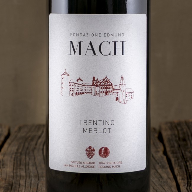 Etichetta del Merlot Trentino DOC - Fondazione Edmund Mach