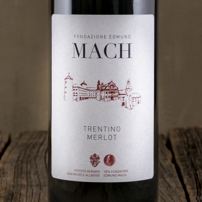 Etichetta del Merlot Trentino DOC - Fondazione Edmund Mach