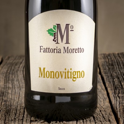 Etichetta del Lambrusco Grasparossa di Castelvetro "Monovitigno" - Fattoria Moretto