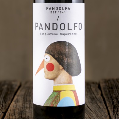 Etichetta del Romagna Sangiovese DOC Superiore "Pandolfo" - Tenuta Pandolfa