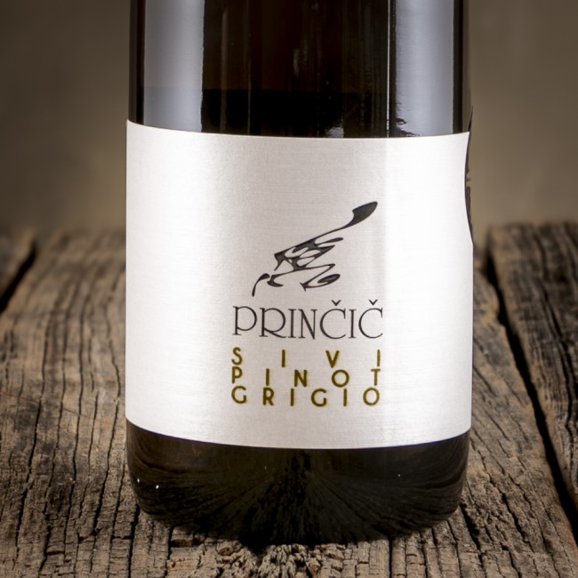 Etichetta del Pinot Grigio Goriska Brda "Sivi Pinot"- Tomaž Prinčič