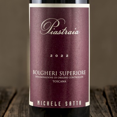 Etichetta del Bolgheri DOC Superiore "Piastraia" - Michele Satta