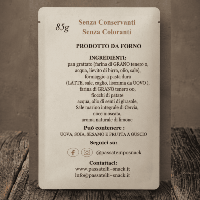 Etichetta Passatelli Snack - PassaTempo
