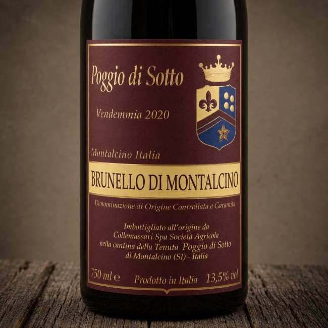 Etichetta Brunello di Montalcino DOCG 2020 - Poggio di Sotto