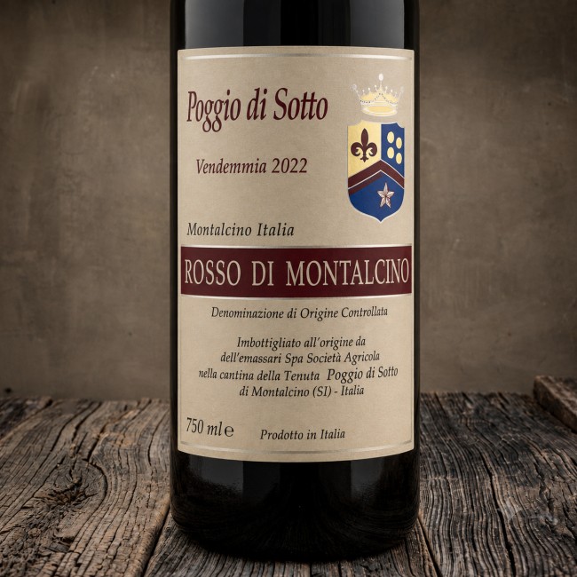 Etichetta Rosso di Montalcino DOC 2022 - Poggio di Sotto