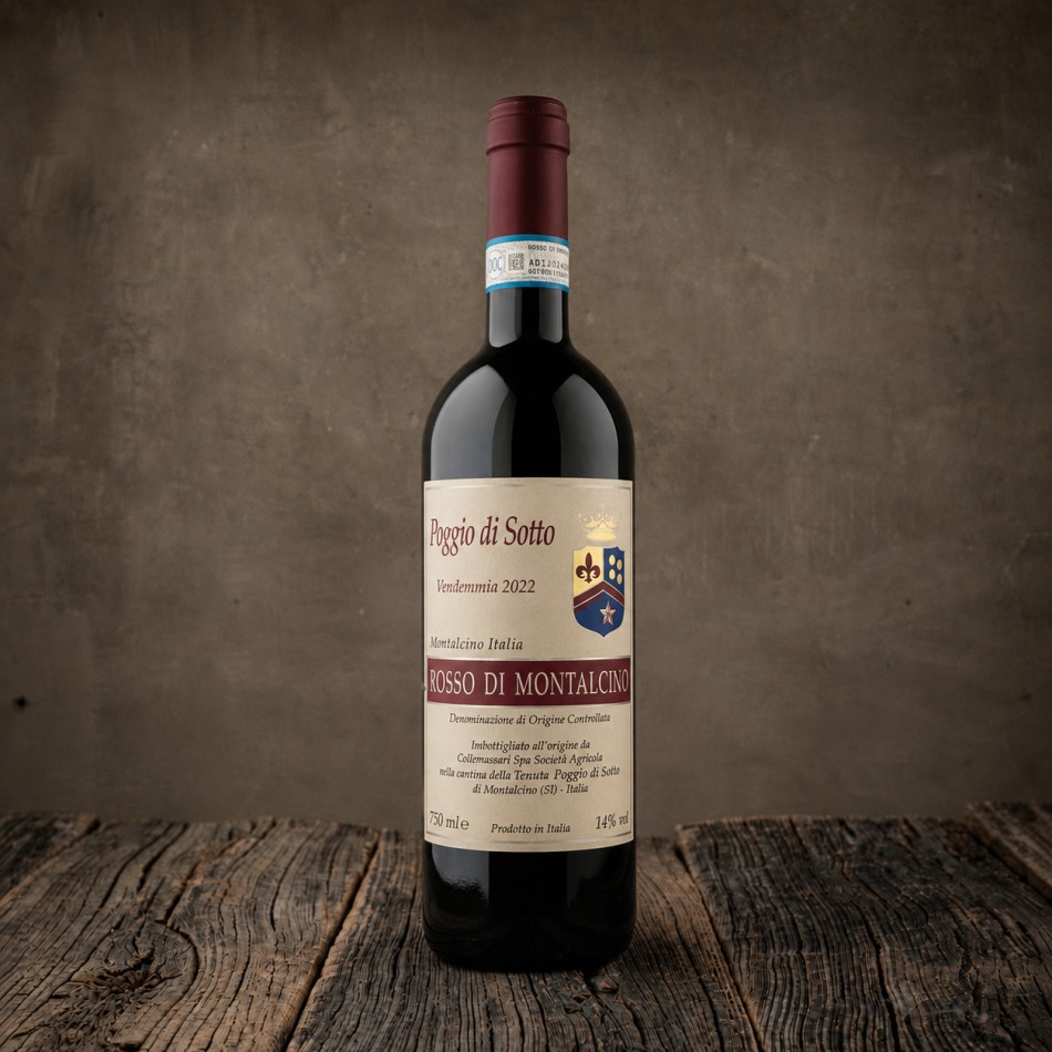 Bottiglia di Rosso di Montalcino DOC 2022 - Poggio di Sotto