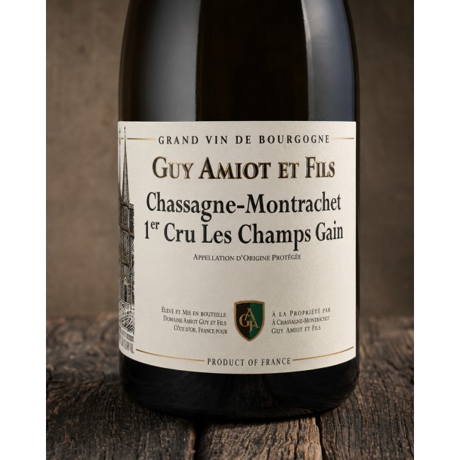 Chassagne-Montrachet 1er Cru "Les Champgains" 2023 - Domaine Guy Amiot & Fils - etichetta