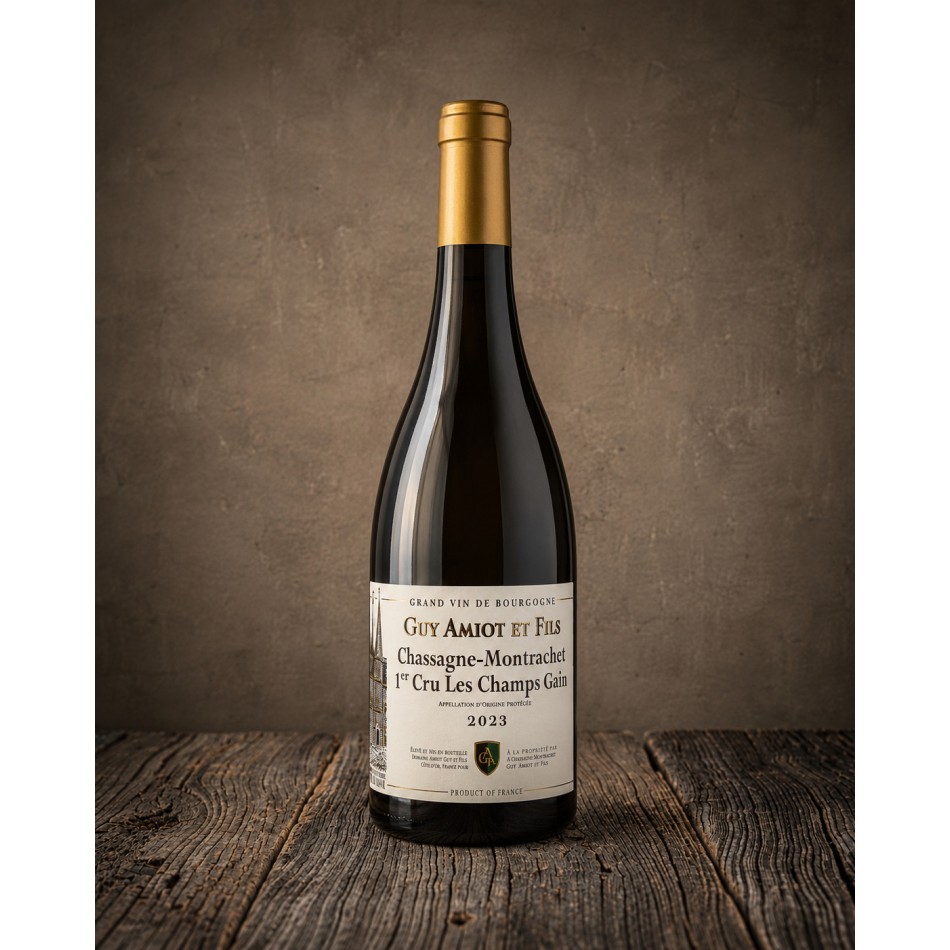 Bottiglia di Chassagne-Montrachet 1er Cru "Les Champgains" 2023 - Domaine Guy Amiot & Fils